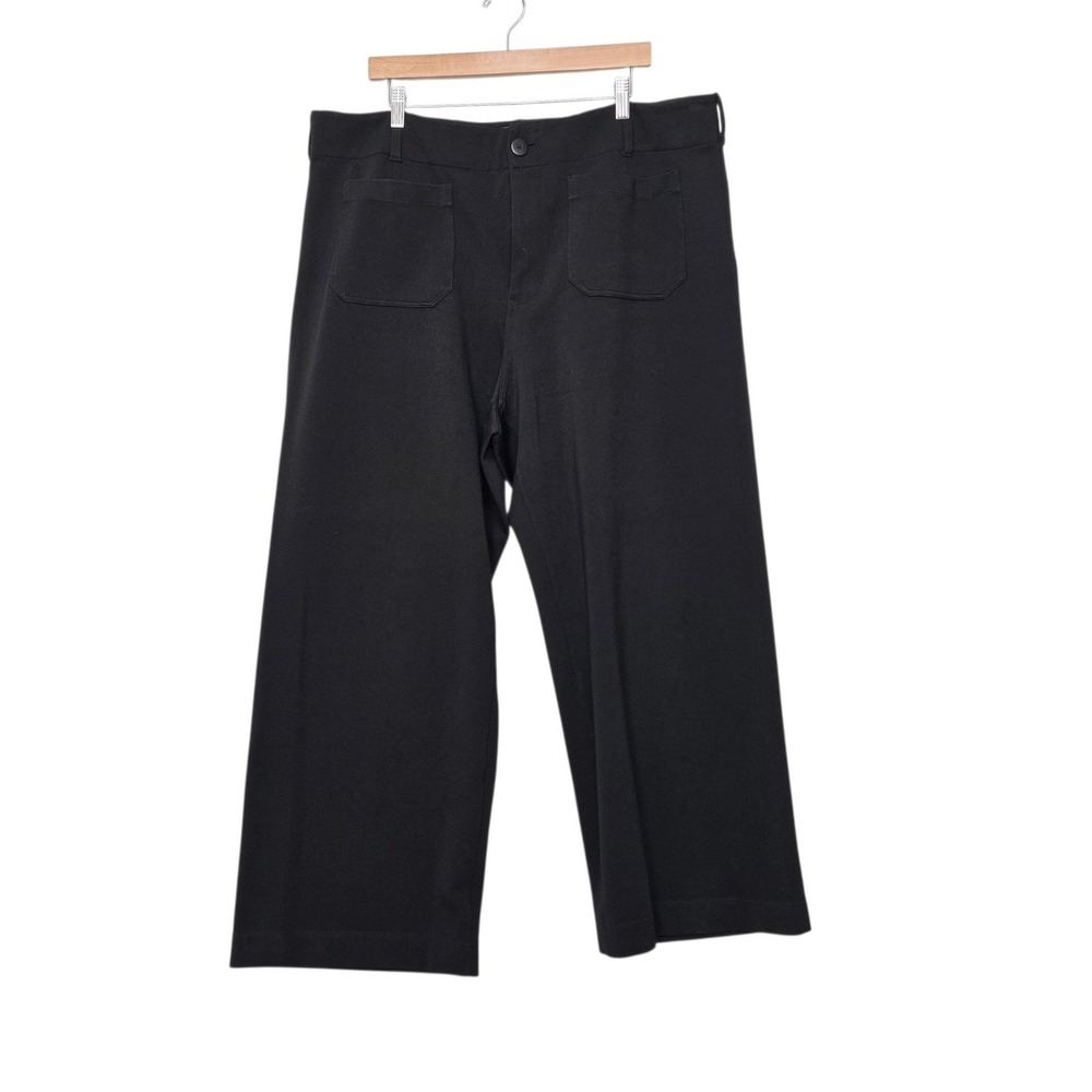 Maeve Anthropologie The Colette Black Wide Leg Ponte Pants Womens Plus Size 20W
